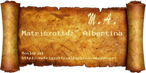 Matriszottó Albertina névjegykártya